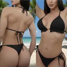 Biquíni Feminina Com Bababo e Amarraçoes Laterais Com Bojo Bikini Que Transmite Leveza e Elegancia