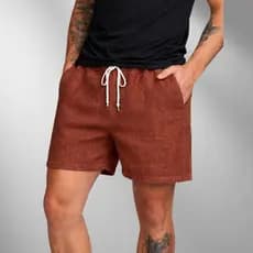 Bermuda Short De Linho Masculino Básico Mauricinho Bolso Faca Alta Qualidade Linho Premium