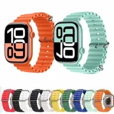 Oceânico Silicone Pulseira Para Apple iWatch Band 40mm 42mm 44mm 41mm 38mm 45mm 49mm Alça Ajustável Esportiva
