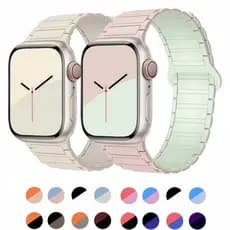 Magnética Esportivo Pulseira Silicone Para Apple Watch Ultra 49mm 40mm 41mm 38mm 44mm 45mm 42mm iWatch 10 11 46mm Alça