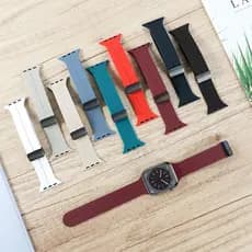Silicone Pulseira Para Apple Watch Ultra 49mm 44mm 40mm 42mm 45mm 41mm 38mm 46mm iWatch 10 11 Magnética Pulseira