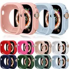 Doces Silicone Case Capa Para Apple Watch 40mm 41mm 38mm 42mm 44mm 45mm iWatch Series Macio Protetora Caso De Silicone