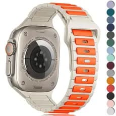 Pulseira De Silicone Para Apple Watch 10 11 46mm 42mm 44mm 40mm 38mm 41mm 45mm 49mm Ultra iWatch Esportes Alça Ajustável