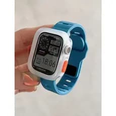 Silicone Bumper Capinha Capa+Esportiva Pulseira Para Apple Watch 41mm 44mm 45mm 40mm 49mm Ultra iWatch Alça+Case Kit