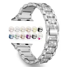 Brilho Diamante Pulseira De Aço inoxidável Para Apple Watch 10 11 46mm 42mm 44mm 40mm 38mm 41mm 45mm 49mm Ultra iWatch