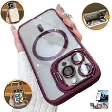 Magsafe Capinha Case Para iPhone 12 13 14 11 15 16 Pro Max Telefone Magnética Capa Com Película Câmera