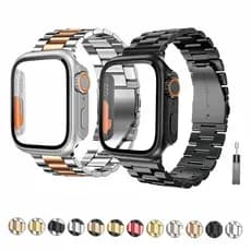 Mudar Para Ultra 49mm Case+Pulseira Aço inoxidável Kit Para Apple Watch 40mm 44mm 41mm 38mm 42mm 45mm iWatch 10 11 46mm