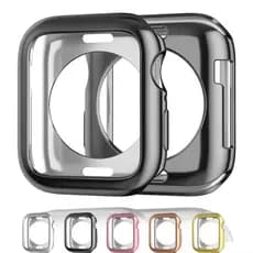 Macio Silicone Meia Capa Para Apple Watch 40mm 42mm 38mm 41mm 44mm 45mm iWatch Chapeado Protetora Case De Silicone