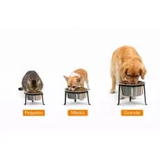 Comedouro e Bebedouro Elevado Para Caes e Gatos (3 Tamanhos Diferentes)