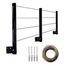 Varal Retrátil Articulado De Parede Para Apartamento Casa - 3 Hastes Com Até 8m Suporta 80kg - Kit de Montagem Completo