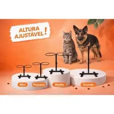 Suporte Comedouro Elevado Ajustável Para Cachorro e Gato Suporte Duplo Regulável Anti-Engasgo MINI PEQUENO MÉDIO GRANDE