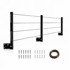 Varal Retrátil De Parede Articulado 40m Cabo Aço Reforçado Lavanderia Varanda Aguenta 80kg