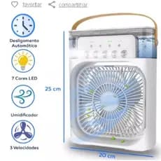 Mini ventilador e umidificador portátil 5 modos.