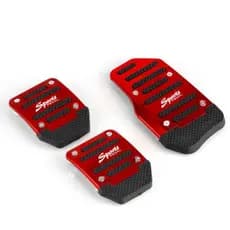 Pedaleira Esportiva Pedal Carro Tuning Universal Vermelho 3D Impressão