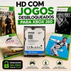 HD EXPLOIT PARA XBOX 360 BLOQUEADO E DESBLOQUEADO COM 200 JOGOS.