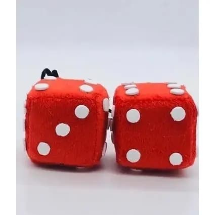 Dados Da Sorte Veicular De Espelho Grande Duplo Decorativo Vermelho