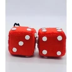 Dados Da Sorte Veicular De Espelho Grande Duplo Decorativo Vermelho