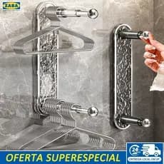 Rack organizador de cabide acrílico retrátil de parede não porosa com suporte alto para adesivos