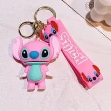 Criativo Desenho Animado PVC Stitch Saco Pingente Decoração Keychain, Internet Famoso Carro Keychain,