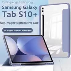 Capa transparente em acrílico para tablet Samsung Galaxy Tab S10 FE Plus de 13,1 polegadas com compartimento para caneta