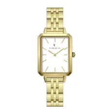 Relógio Feminino Minimalista Dourado Square Nix Gold Aço Inoxidável Pulseira Elegante Design Moderno