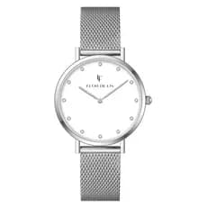 Relógio Feminino Flor de Lis Prata Masie Shine Silver 32mm Elegante Moderno Para Todas Ocasiões