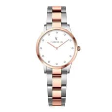Relógio Flor de Lis Prata e Rose Feminino Esme Shine Bicolor Gold 32mm Confortável e Estiloso