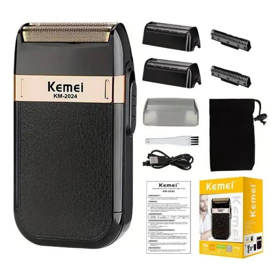 Maquina de barbear Barbeador elétrico sem fio recarregável Kemei Classic Shaver Km 2024 - Bivolt 110v/220v