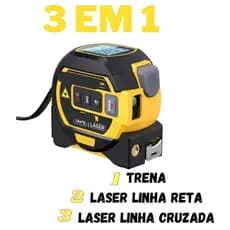 Trena Digital 3 em 1 com Função nivel a laser 4D 40M Com Visor LCD Inteligente