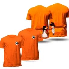 Kit Casal Camiseta Unissex Goku e Chichi 100% algodão fio 30.01  envio imediato