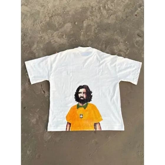 CAMISETA OVERSIZED CAMISA GOD LOVES BRAZIL OFF WHITE BRASIL AMEM JESUS GOSPEL FÉ LARGA CONFORTÁVEL GRANDE  STREETWEAR