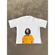 CAMISETA OVERSIZED CAMISA GOD LOVES BRAZIL OFF WHITE BRASIL AMEM JESUS GOSPEL FÉ LARGA CONFORTÁVEL GRANDE  STREETWEAR
