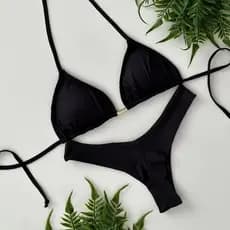 Biquíni Conjunto Top Cortininha Calcinha Asa Delta FIO DUPLO PROMOÇÃO