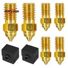 6 Peças Para Kit De Bico Ender 3 V3 SE , Bicos De Latão Impressora 3D 0.4mm 0.6mm 0.8mm , Sobressalentes De Extrusores D