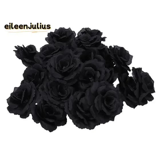 20 Pcs Rosa Preta Artificial Flor De Seda Festa De Casamento Casa Escritório Jardim Decoração DIY