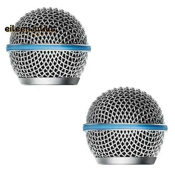 2 Pçs Microfone Grille Substituição Bola Cabeça Malha Para Shure Beta58A SM58 Pgx24 Slx24