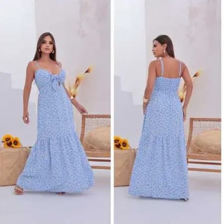 vestido longo estampado
