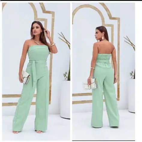 macacao Longo tomra que caia Feminina Elégante Pantalona Alfaiataria