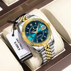 POEDAGAR Relógio Masculino de Luxo Relógio de Ouro de Aço Inoxidável para Homens Relógios de Pulso de Quartzo Luminosos À Prova D 'Água Data Relógios Masculinos Original de Alta Qualidade Relógio Masculino
