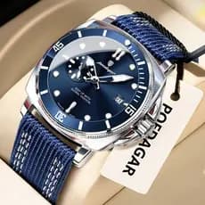 POEDAGAR Moda Luxo Relógio Masculino Nylon Couro À Prova D'água Luminosa Data Esportivo De Quartzo Para Homens