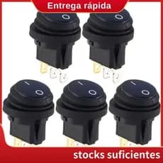 5 Peças 12V 20A À Prova D'água Redondo Liga/Desliga Interruptor Oscilante Carro Barco Automático SPST