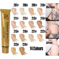 DNM14 Corretivo Líquido Dourado em Tubo Pequeno para Maquiagem, Creme para Cobrir Tatuagens, Cicatrizes, Pele Perfeita 3