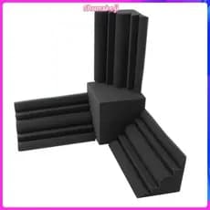 4 Pçs/Set Espuma Acústica 1Pc 15X15X15cm De Isolamento Acústico Quadrado + 3 12X12X24cm Armadilha Parede Retardador De C