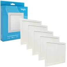 Kit 5 Luminaria Painel Plafon Embutir Bivolt Quadrado 24w Led Teto - ELGIN
