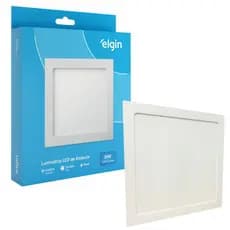 Luminaria Painel Plafon Embutir Bivolt Quadrado 24w Led Teto - ELGIN
