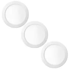 Kit 3 Luminária Painel Plafon Embutir Redondo Led 18w Bivolt ELGIN