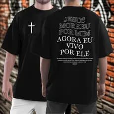 Camisa Camiseta Cristã Yeshua Cruz Moda Evangélica Estilo Streetwear Gospel
