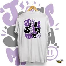 Camiseta Cristã Masculina e Feminina Jesus Salva Mano Streetwear Unissex 100 Algodao
