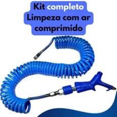 Kit mangueira espiral 10m Hidraflux com bico de ar e engate rápido