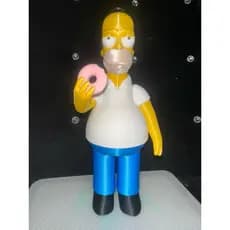 Boneco Estilo Homer com Rosquinha • Figura Decorativa 3D • Colecionável Geek